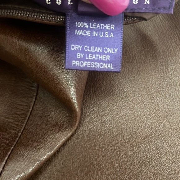 Ralph Lauren PURPLE LABEL Brown Leather Skirt 6 - Picture 12 of 14